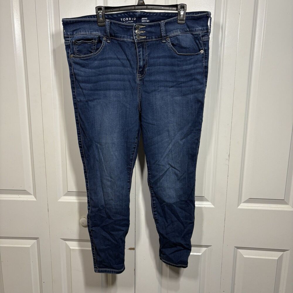 Torrid Jeggings Womens 20S Super Soft Stretch Blue Skinny Plus Size Denim